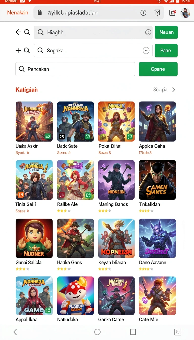 Cuplikan layar menu unduhan ohya777 untuk perangkat Android